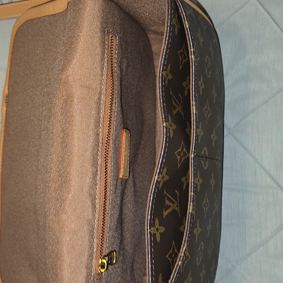 Brown and Tan Monogram Shoulder Bag - Picture 6 of 9